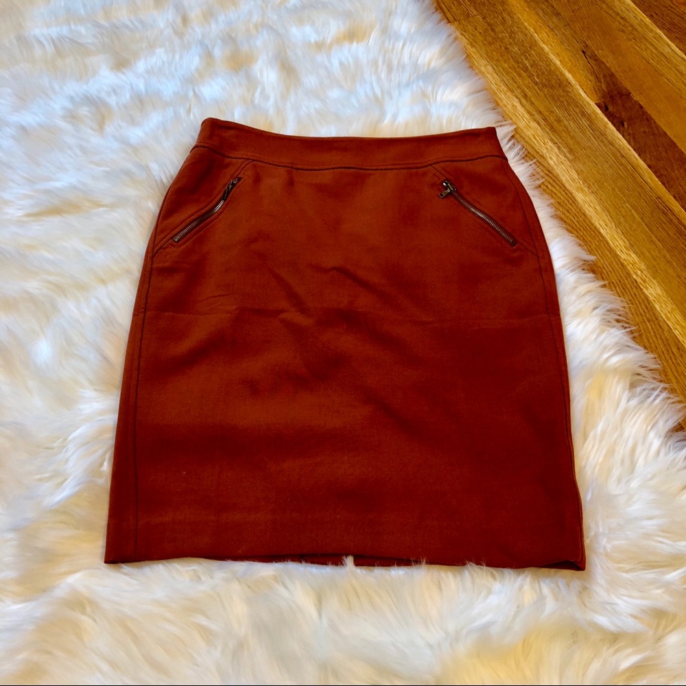 Rust Colored Loft Pencil Skirt